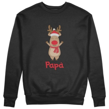 Felpa uomo personalizzabile con nome papà rudolph Natale