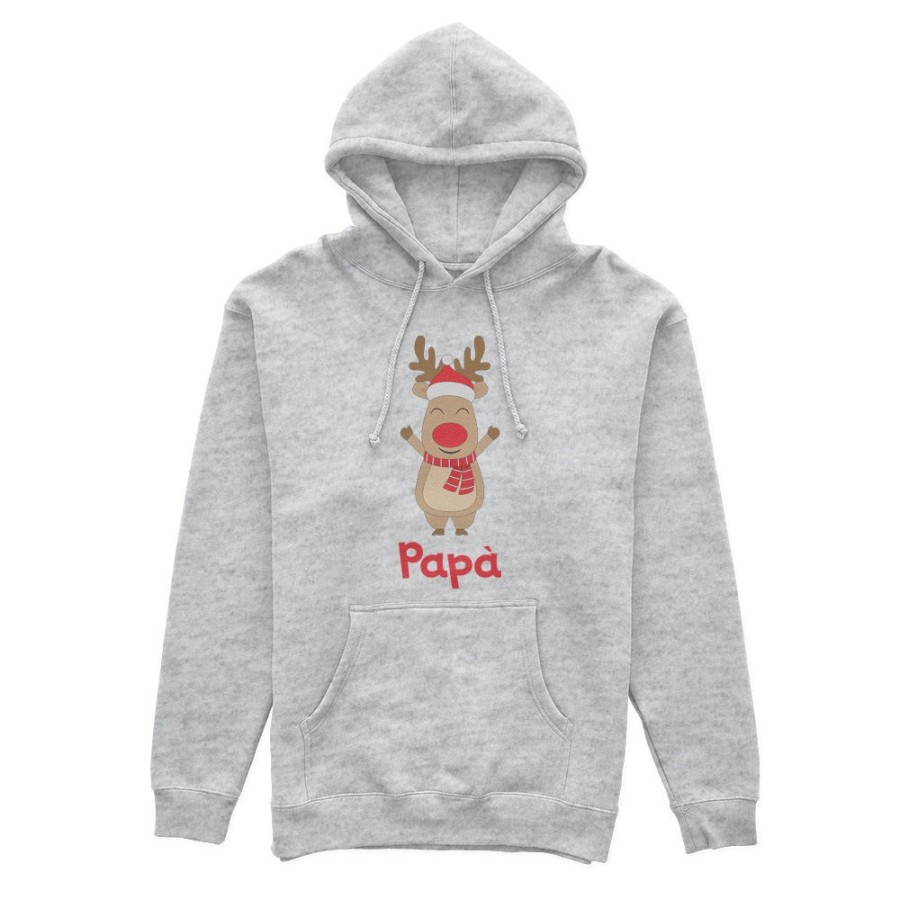 Felpa uomo personalizzabile con nome papà rudolph Natale