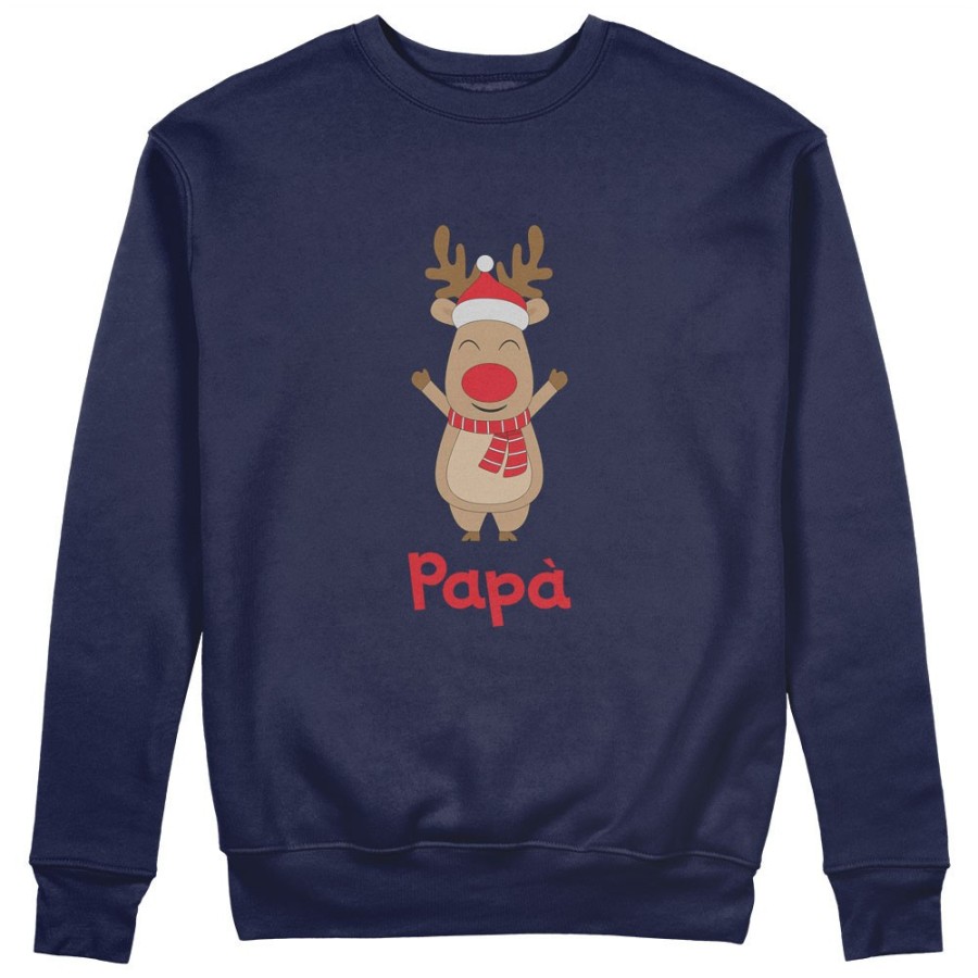 Felpa uomo personalizzabile con nome papà rudolph Natale