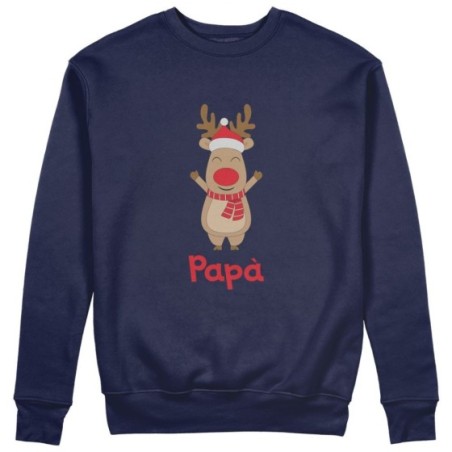 Felpa uomo personalizzabile con nome papà rudolph Natale