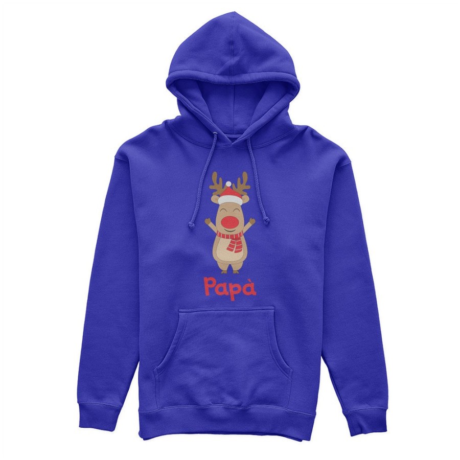 Felpa uomo personalizzabile con nome papà rudolph Natale