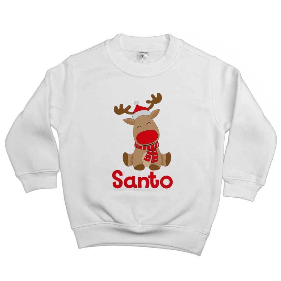 Felpa bambino personalizzabile con nome rudolph Natale