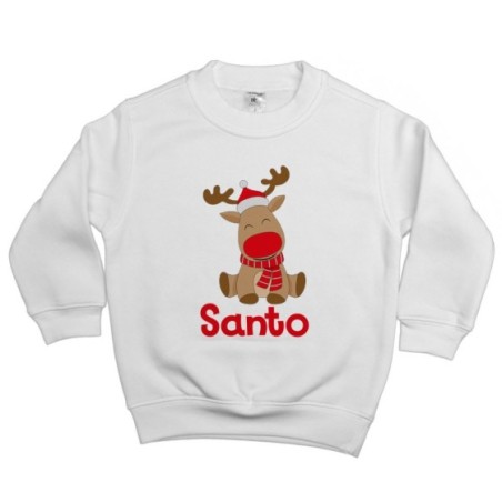 Felpa bambino personalizzabile con nome rudolph Natale