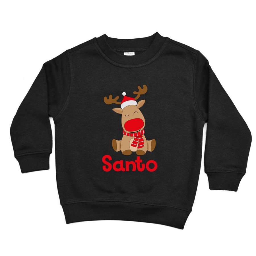 Felpa bambino personalizzabile con nome rudolph Natale