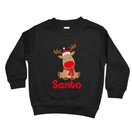 Felpa bambino personalizzabile con nome rudolph Natale