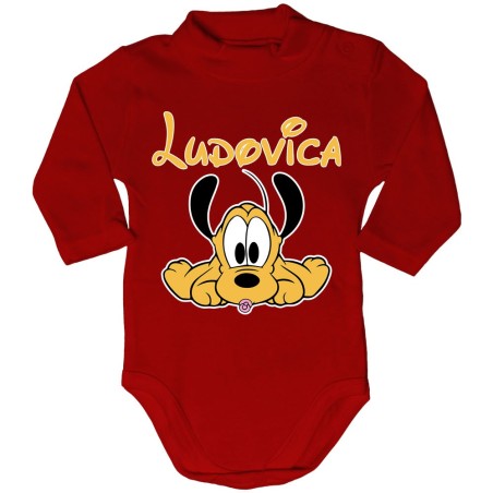 Body lupetto neonato personalizzato con nome baby pluto Cartoon