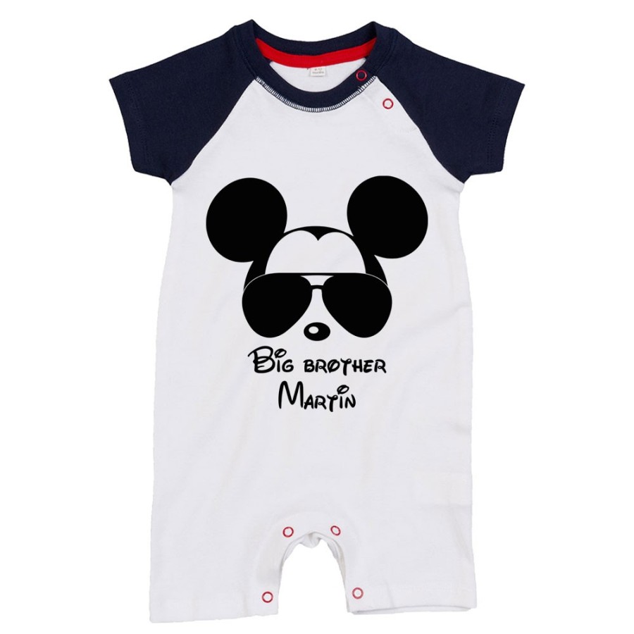 Pagliaccetto neonato personalizzato con nome big brother mickey Per la famiglia