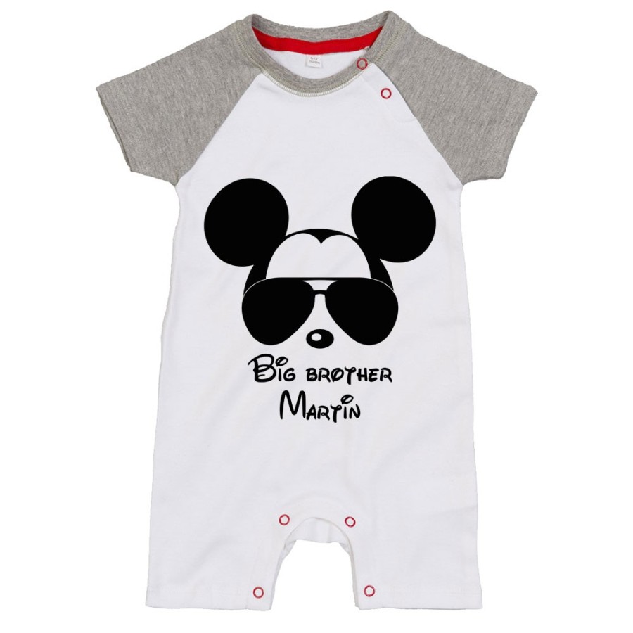 Pagliaccetto neonato personalizzato con nome big brother mickey Per la famiglia