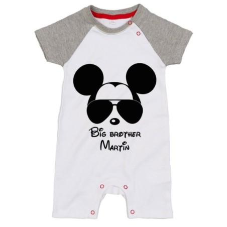 Pagliaccetto neonato personalizzato con nome big brother mickey Per la famiglia