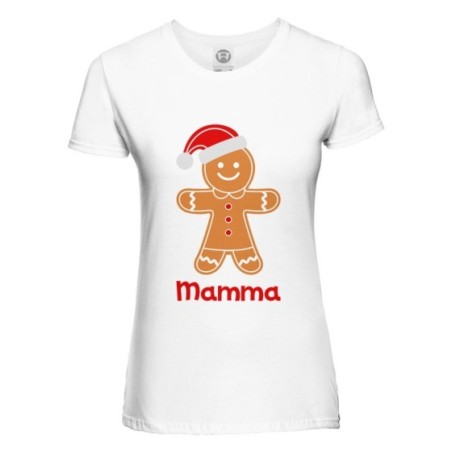 T-shirt donna personalizzabile con nome omino di pan di zenzero Natale