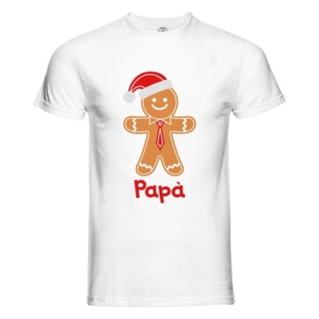 T-shirt uomo personalizzabile con nome omino di pan di zenzero Natale