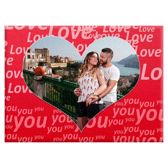 Quadro in tela personalizzato con foto texture love Love