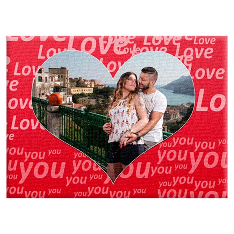 Quadro in tela personalizzato con foto texture love Love