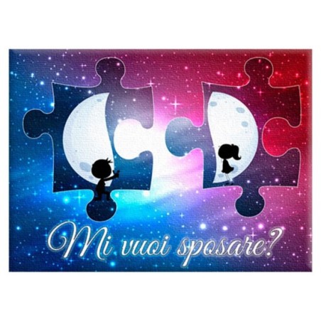 Quadro in tela personalizzabile con nomi puzzle mezza...