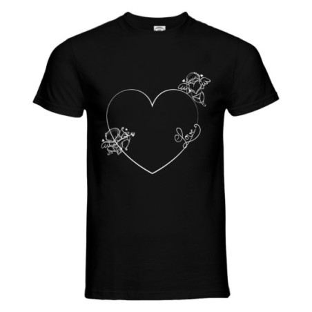 T-shirt uomo personalizzabile con nome cuore stilizzato con cupido Love