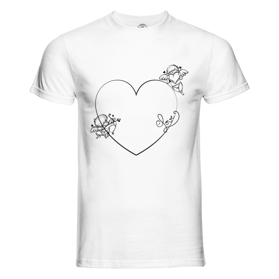 T-shirt uomo personalizzabile con nome cuore stilizzato con cupido Love