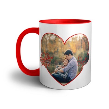 Tazza personalizzata con foto cuore stilizzato con cupido Love