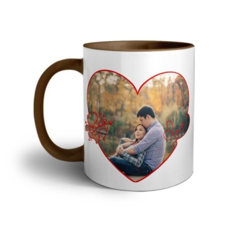 Tazza personalizzata con foto cuore stilizzato con cupido Love