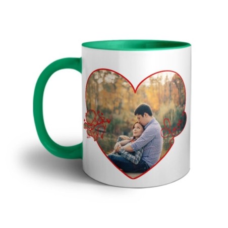 Tazza personalizzata con foto cuore stilizzato con cupido Love