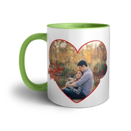Tazza personalizzata con foto cuore stilizzato con cupido Love
