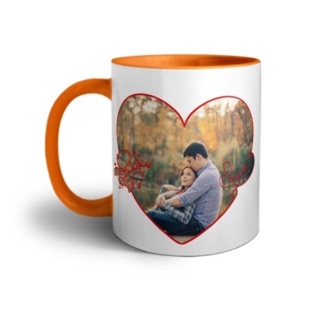 Tazza personalizzata con foto cuore stilizzato con cupido Love
