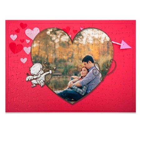 Foto puzzle personalizzato con foto cuore stilizzato con...