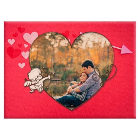 Quadro in tela personalizzato con foto cuore stilizzato...