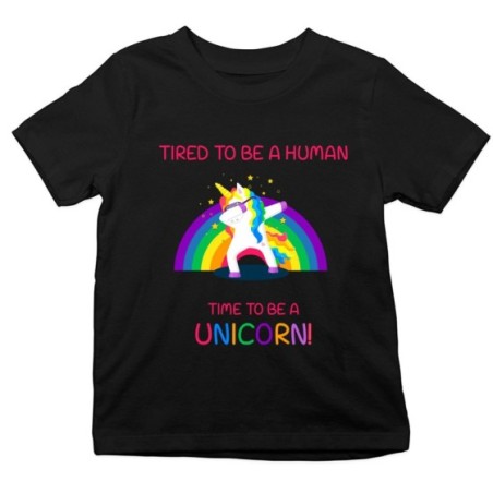 T-shirt bambino tired to be a human time to be a unicorn