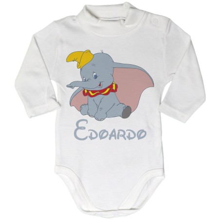 Body lupetto neonato personalizzato con nome dumbo