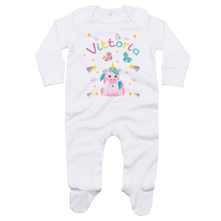 Tutina neonato personalizzata con nome baby unicorno con...