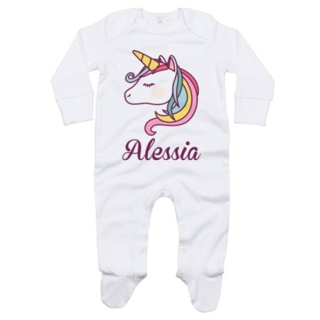 Tutina neonato personalizzata con nome unicorno magico