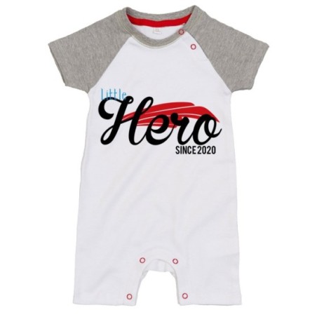 Pagliaccetto neonato personalizzato con anno little hero...