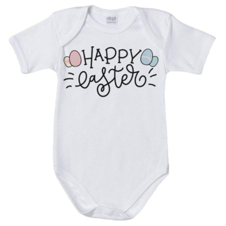Body neonato happy easter con uova colorate