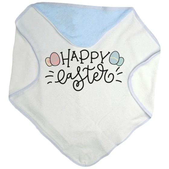 Accappatoio neonato happy easter con uova colorate Pasqua