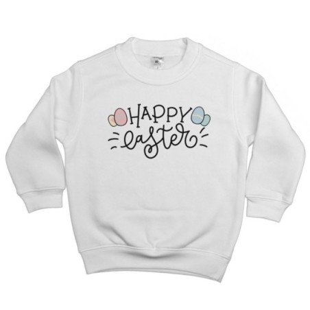 Felpa bambino happy easter con uova colorate Pasqua