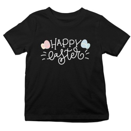 T-shirt bambino happy easter con uova colorate