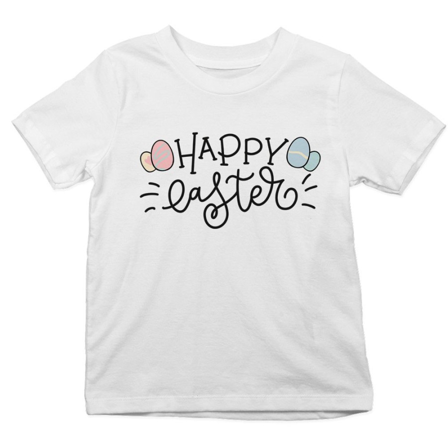 T-shirt bambino happy easter con uova colorate Pasqua