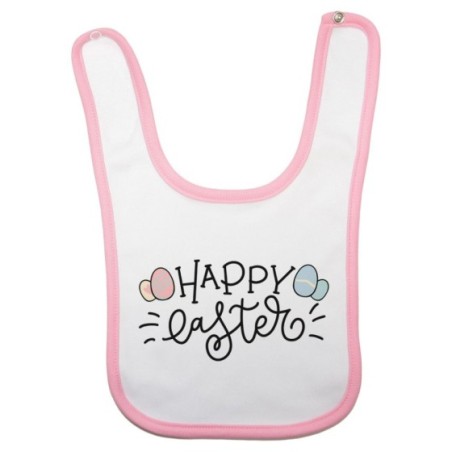 Bavaglino neonato happy easter con uova colorate