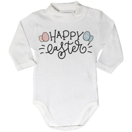 Body lupetto neonato happy easter con uova colorate