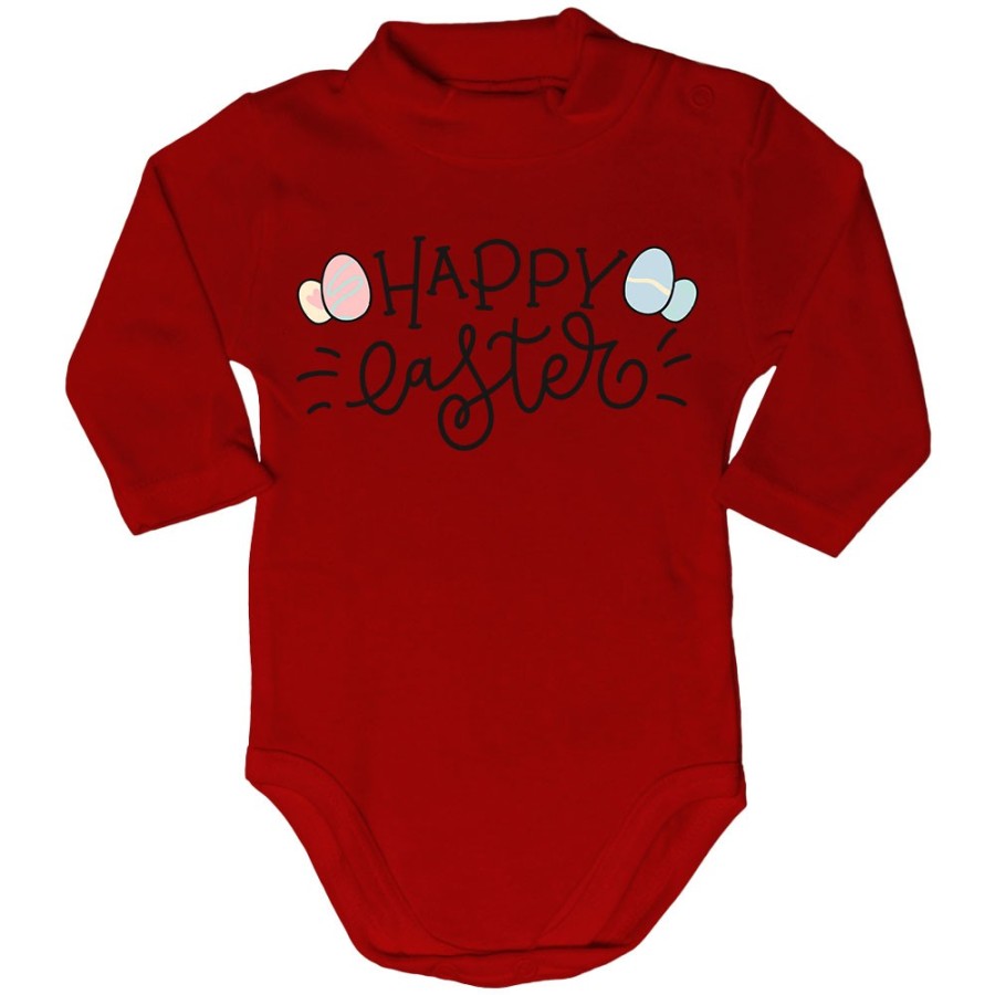 Body lupetto neonato happy easter con uova colorate Pasqua