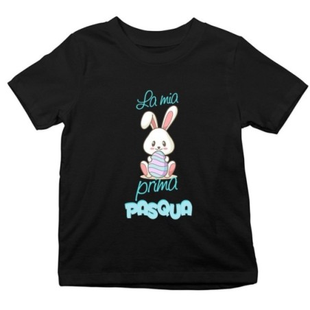 T-shirt bambino personalizzabile con nome la mia prima pasqua coniglietto tenero Pasqua
