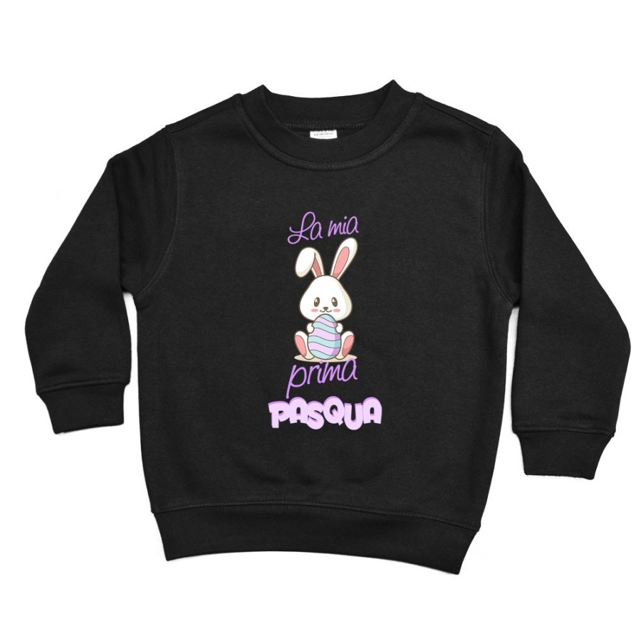 Felpa bambino personalizzabile con nome la mia prima pasqua coniglietto tenero Pasqua