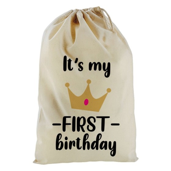 Sacchetto nascita bimbo personalizzabile con nome festa a tema principe con corona Compleanno