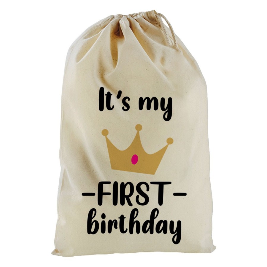 Sacchetto nascita bimbo personalizzabile con nome festa a tema principe con corona Compleanno