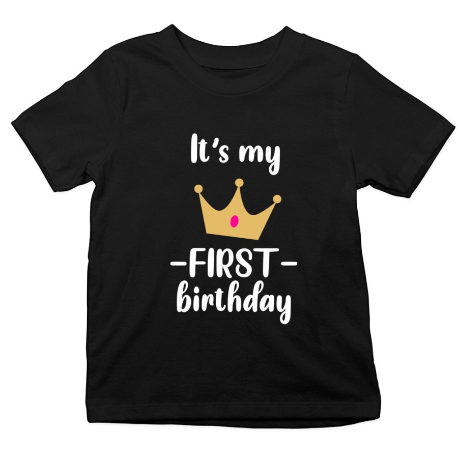 T-shirt bambino personalizzabile con nome festa a tema principe con corona Compleanno