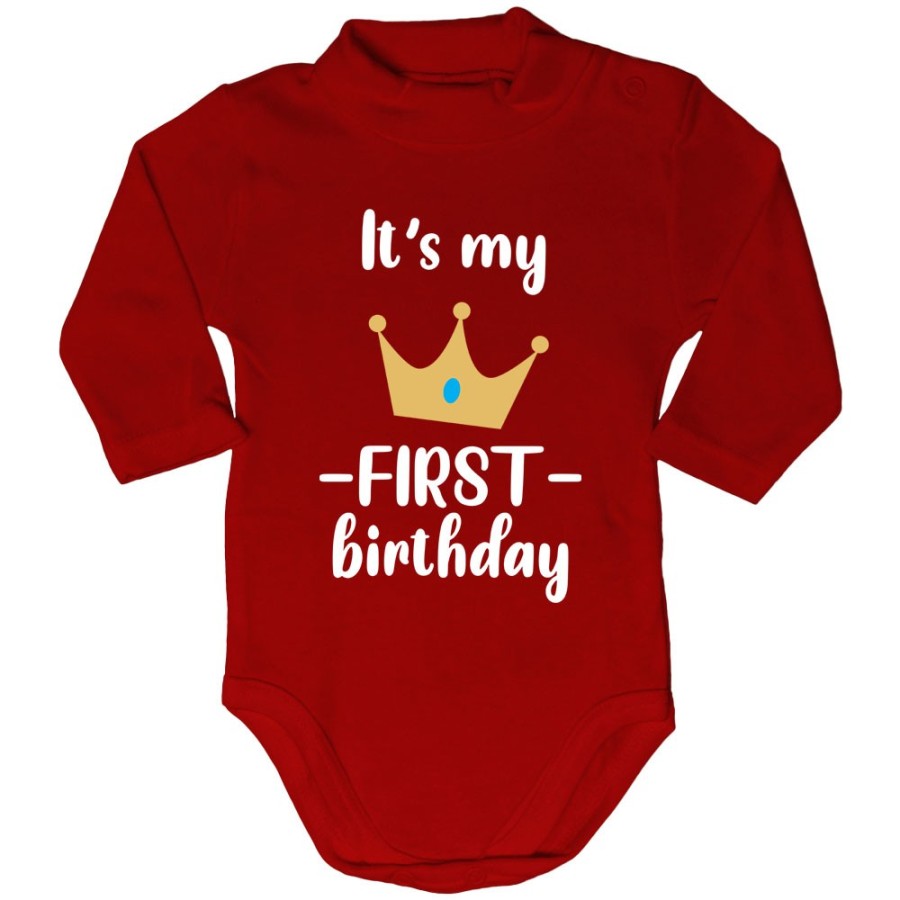 Body lupetto neonato personalizzabile con nome festa a tema principe con corona Compleanno