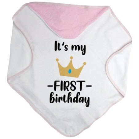 Accappatoio neonato personalizzabile con nome festa a tema principe con corona Compleanno