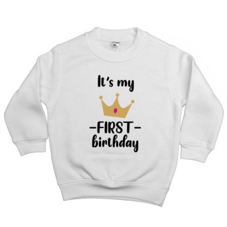 Felpa bambino personalizzabile con nome festa a tema principe con corona Compleanno