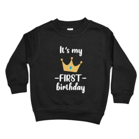 Felpa bambino personalizzabile con nome festa a tema principe con corona Compleanno