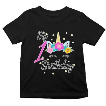 T-shirt bambino personalizzabile con nome festa a tema...